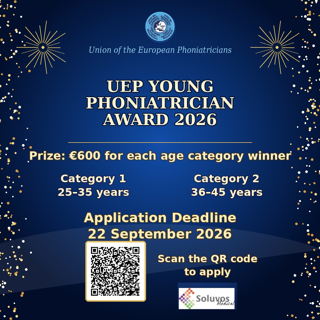 UEP Young Phoniatrician Award 2026 flyer