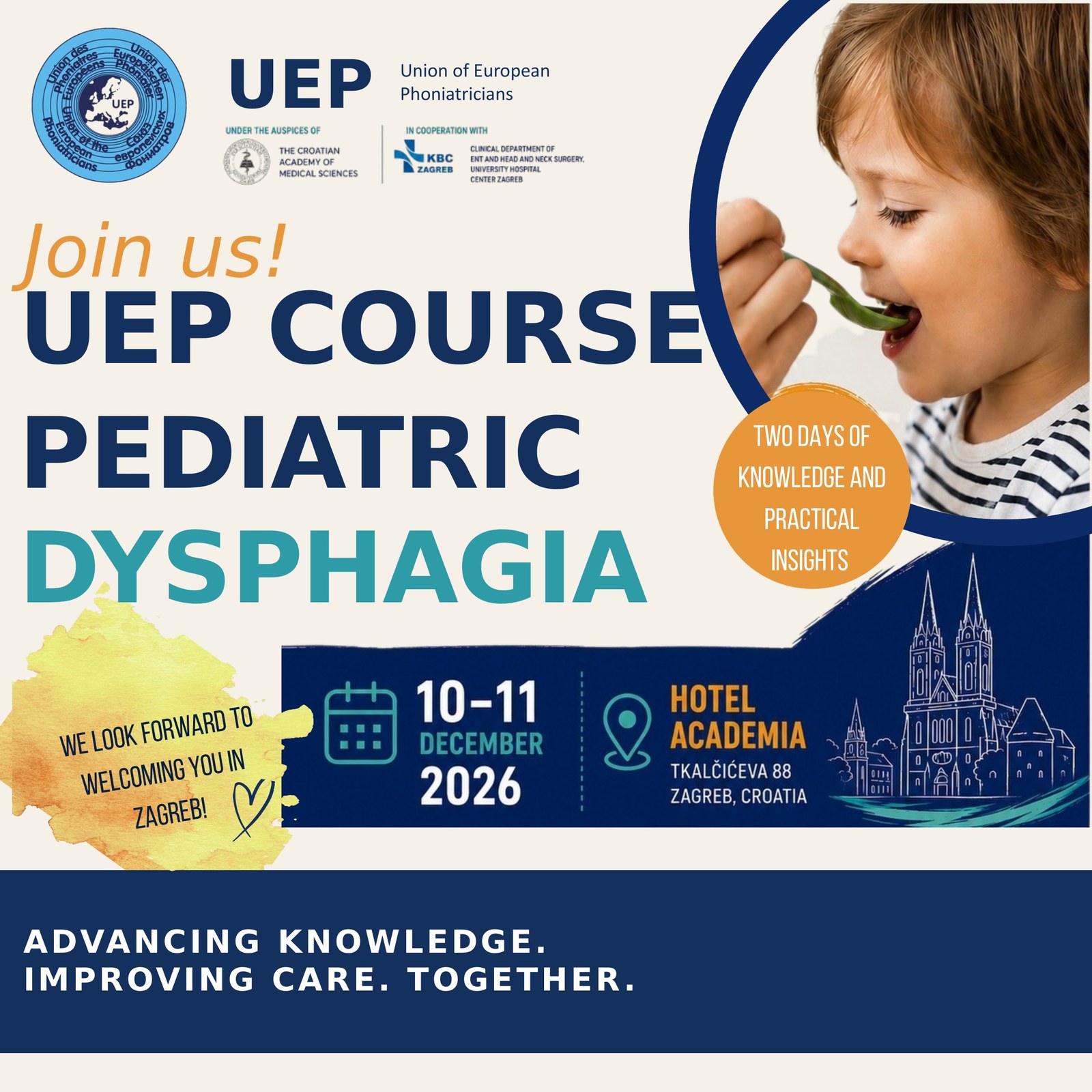 UEP Course on Pediatric Dysphagia, 10-11 December 2026, Hotel Academia, Zagreb