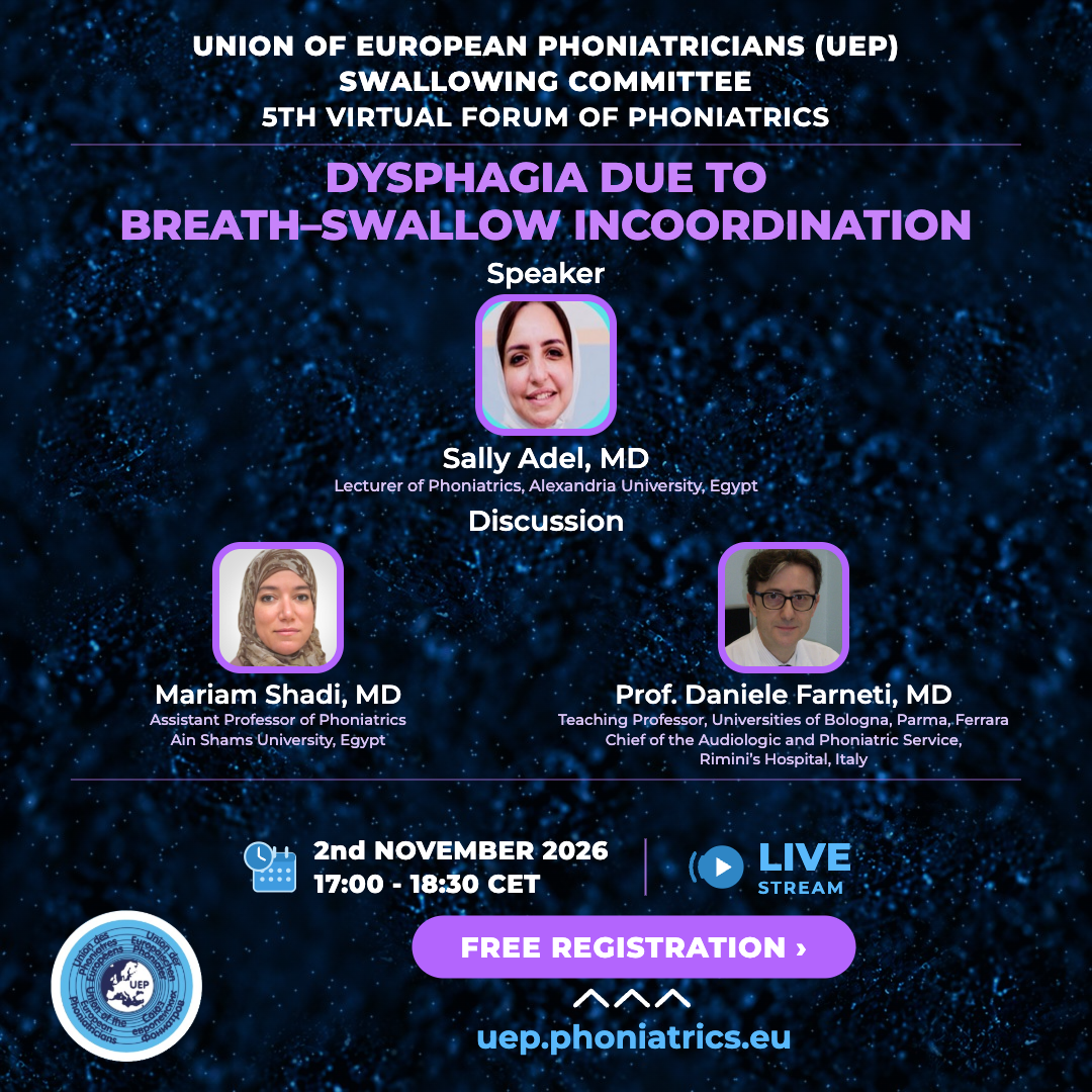 5th Virtual Forum of Phoniatrics: Dysphagia due to Breath-Swallow Incoordination, 2nd November 2026