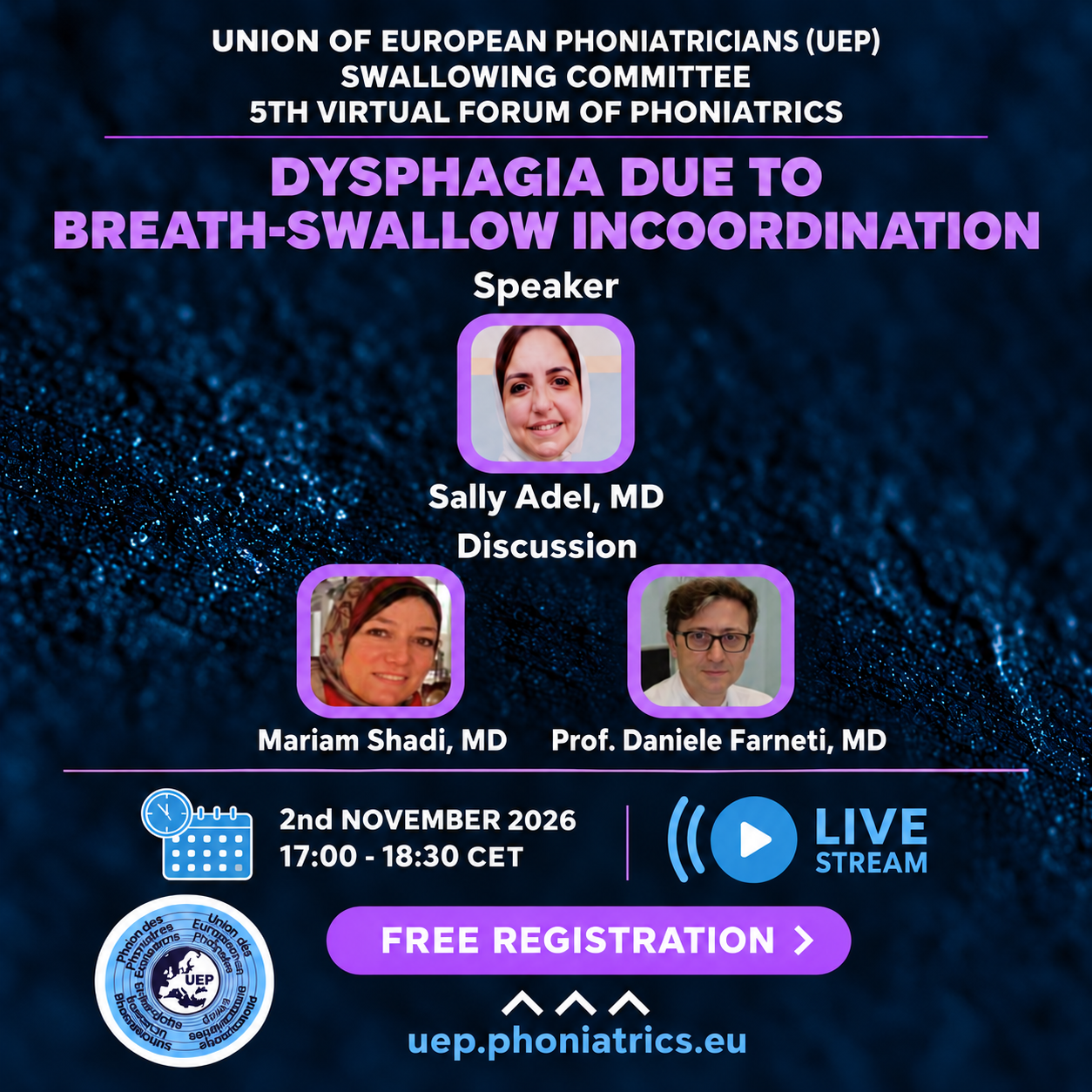 5th Virtual Forum of Phoniatrics: Dysphagia due to Breath-Swallow Incoordination, 2nd November 2026